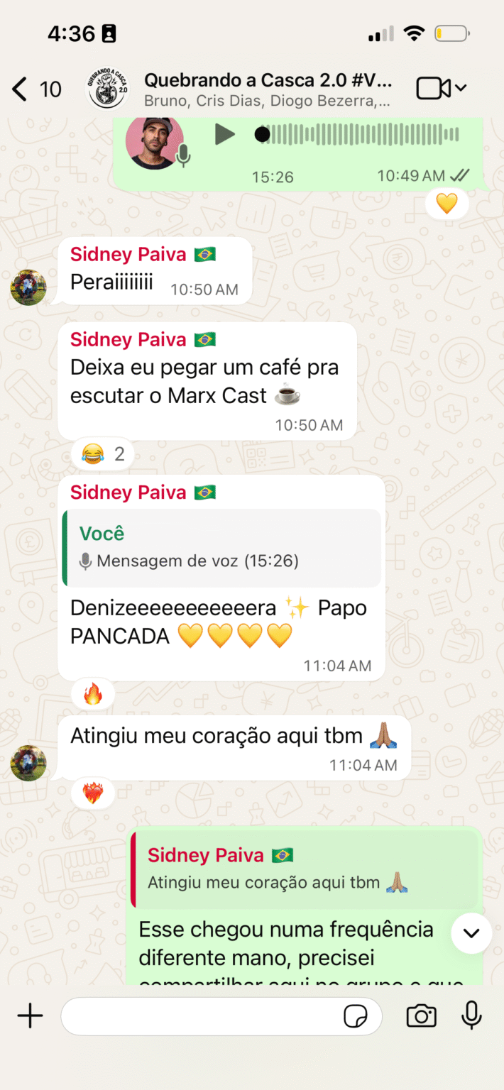 Mensagens reais do grupo VDOM